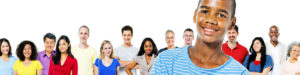 Mix of people standing around